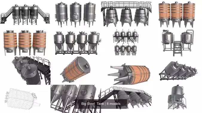 Big Steel  Tank 3D Model Collection