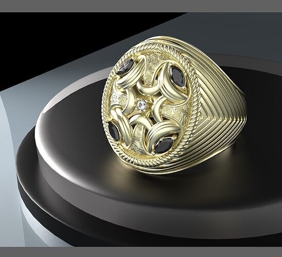 Golden men ring 3D print model