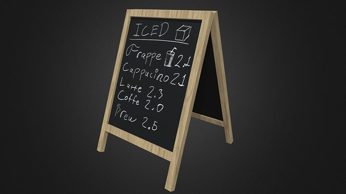 Menu Board Low-poly 3D model