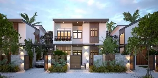 House Exterior Model  villa site 3D model_0