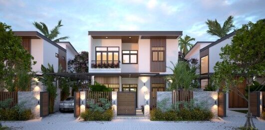 House Exterior Model  villa site 3D model_12