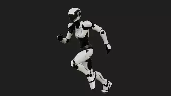 Female Robot Animated LynX Low-poly 3D model Female Robot Animated LynX Low-poly 3D model