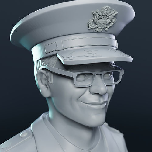 Veteran USAF Pilot Bust Figure Free 3D print model