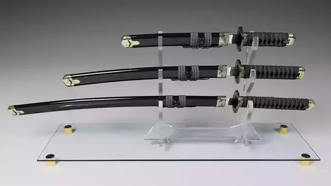 Katanas on a stand