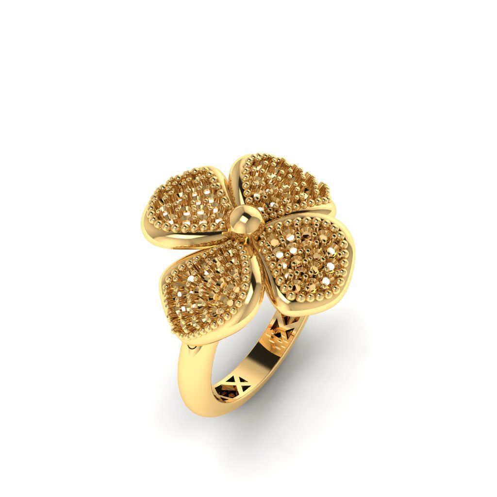 Floral Bloom Ring 3D print model_7