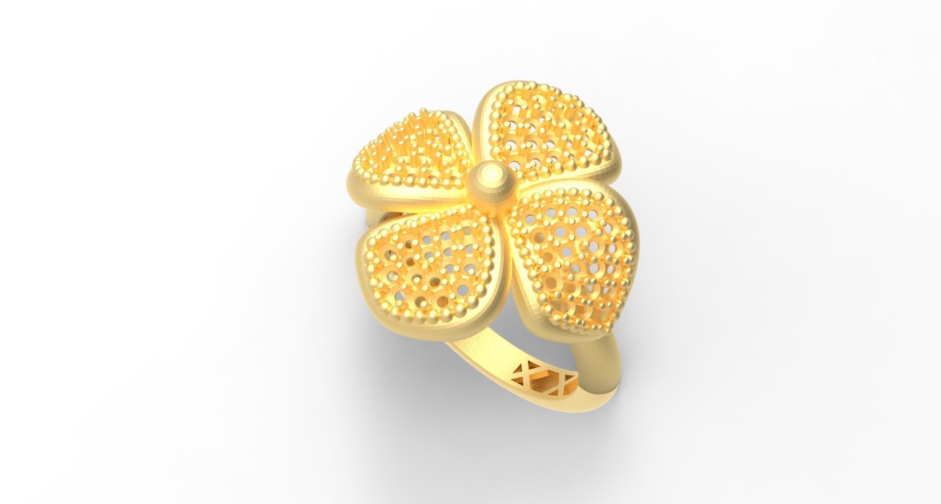 Floral Bloom Ring 3D print model_3