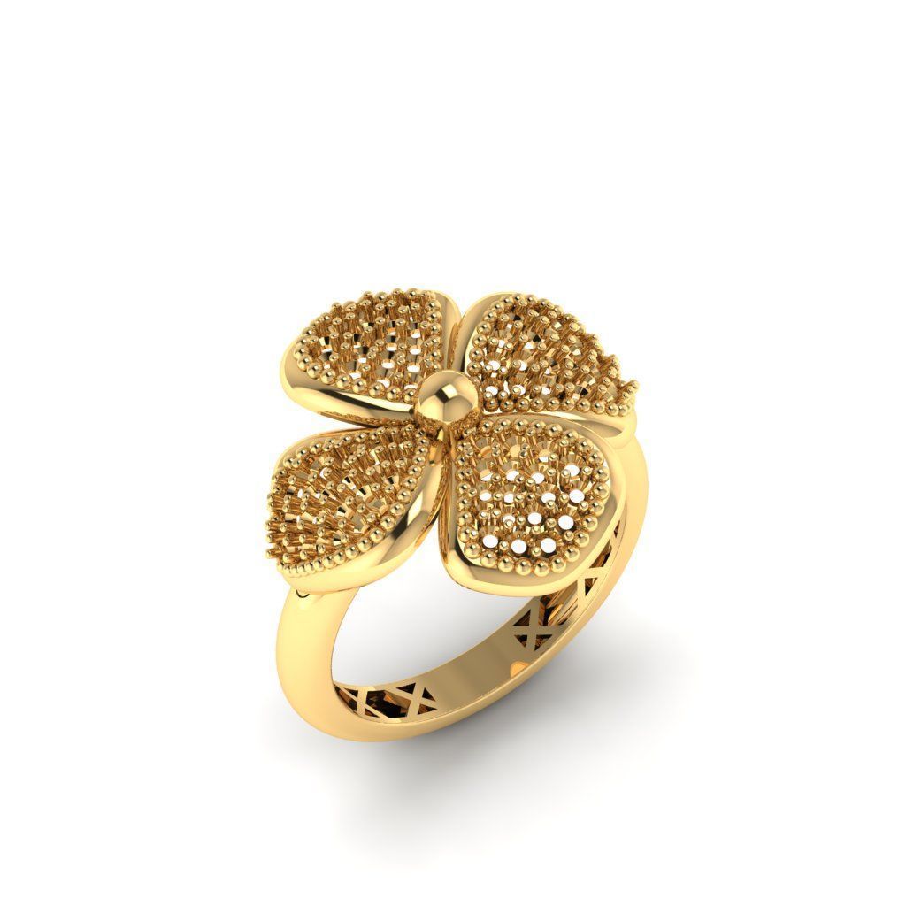Floral Bloom Ring 3D print model_6