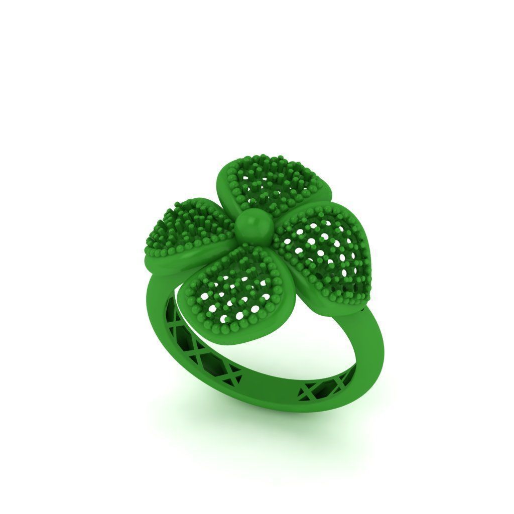 Floral Bloom Ring 3D print model_1