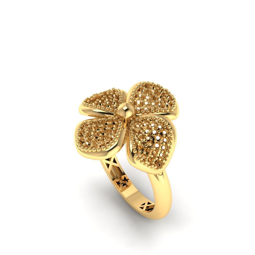 Floral Bloom Ring 3D print model_5