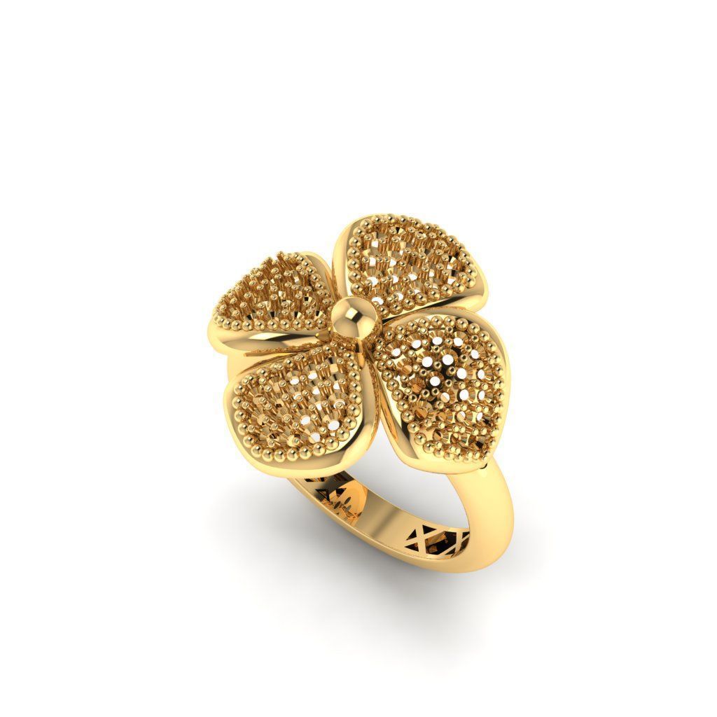 Floral Bloom Ring 3D print model_4