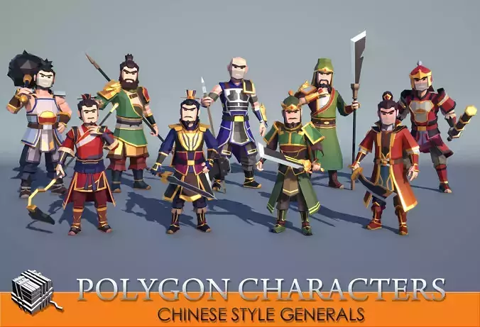 PolygonCharacters-FantasyChineseStyleGenerals