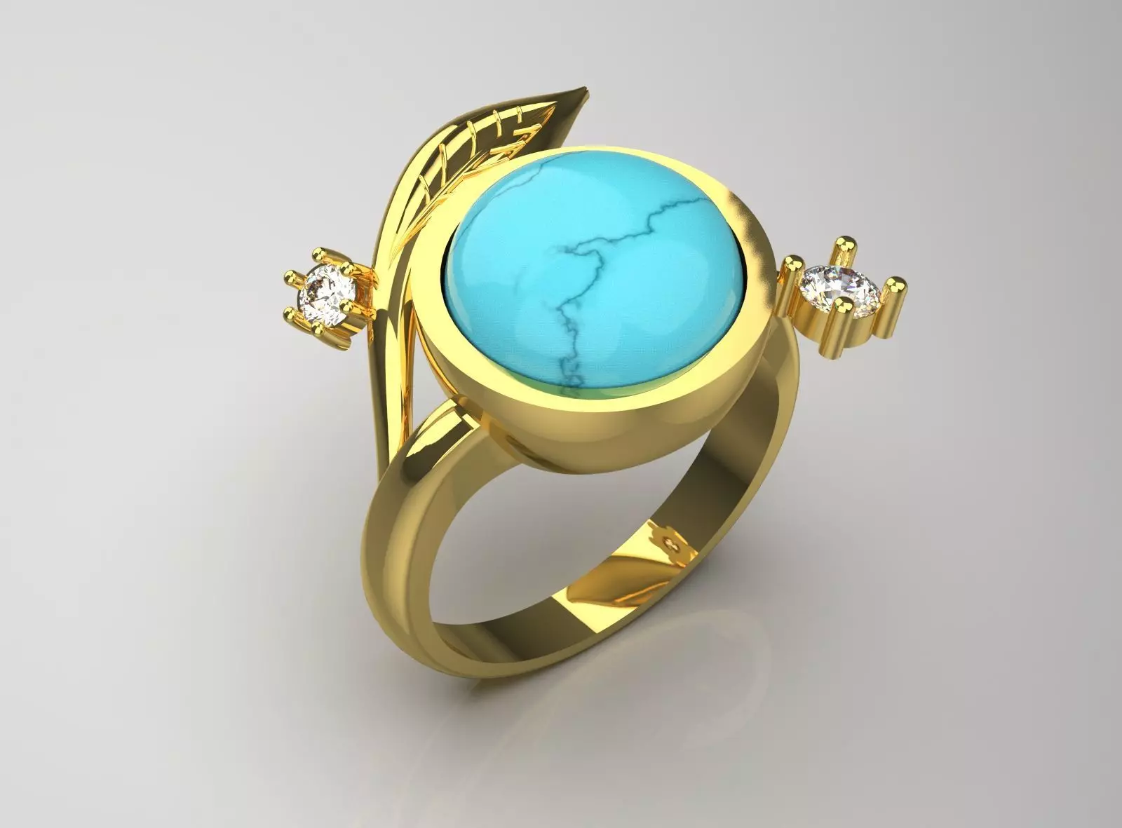 Yellow Gold Womens Ring jr00153 3D print model