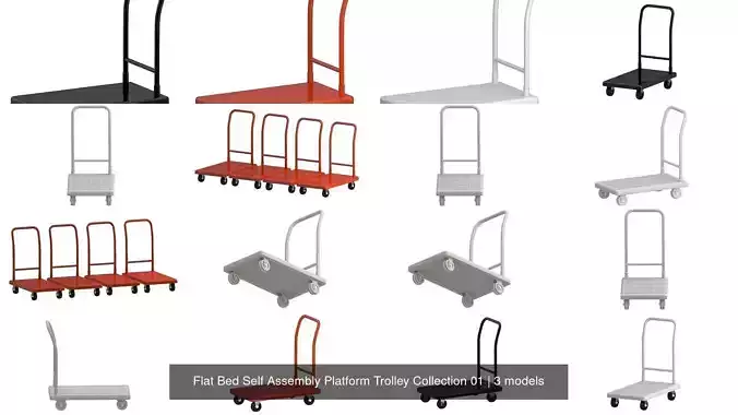 Flat Bed Self Assembly Platform Trolley Collection 01