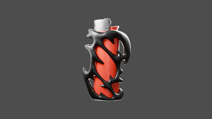 BIC LIGHTER CASE SPIKE 3D print model