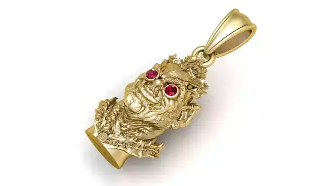 sculpted face pendant  3D printable model     