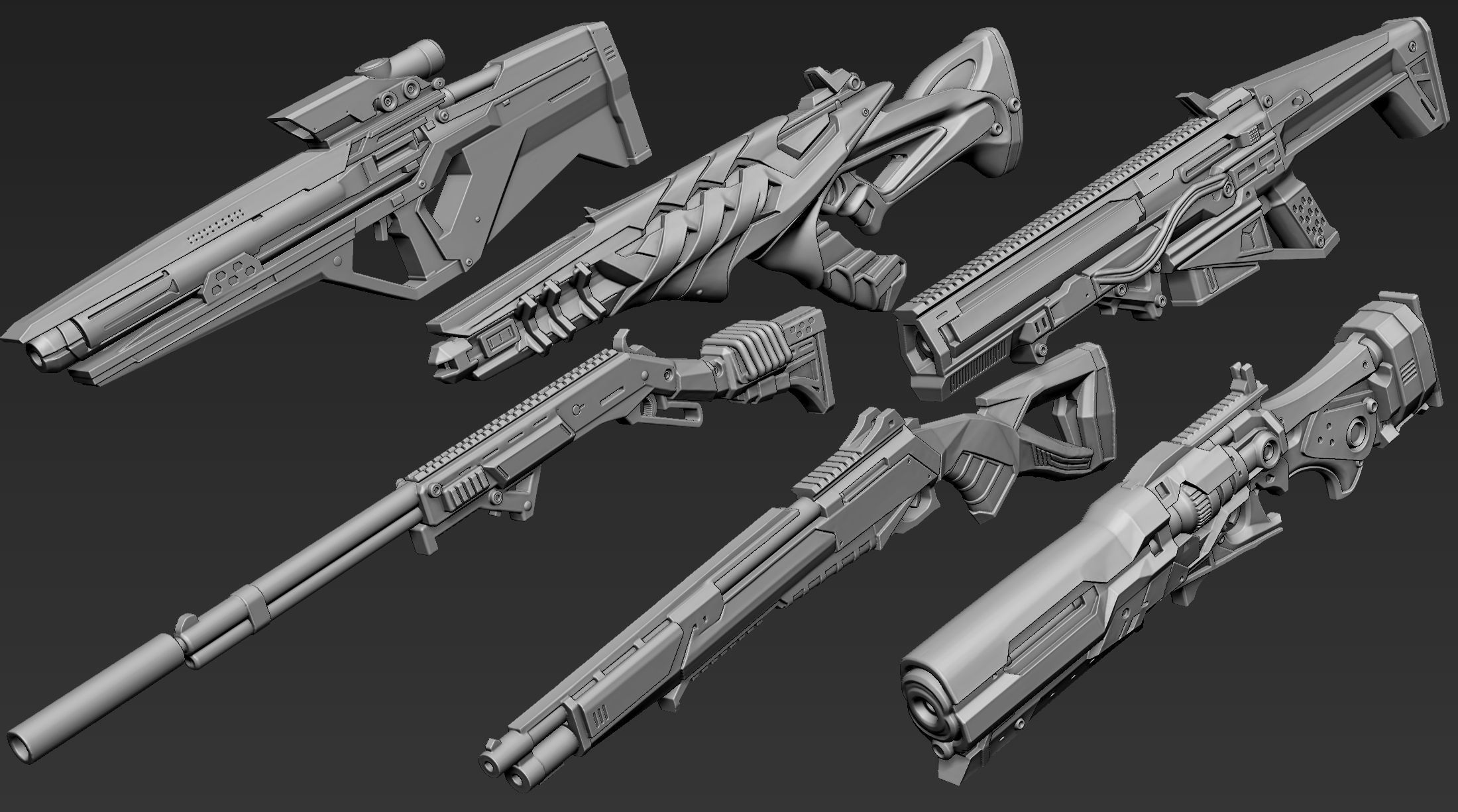 3D Printable Sci-Fi Weapon Part 3 3D model_1