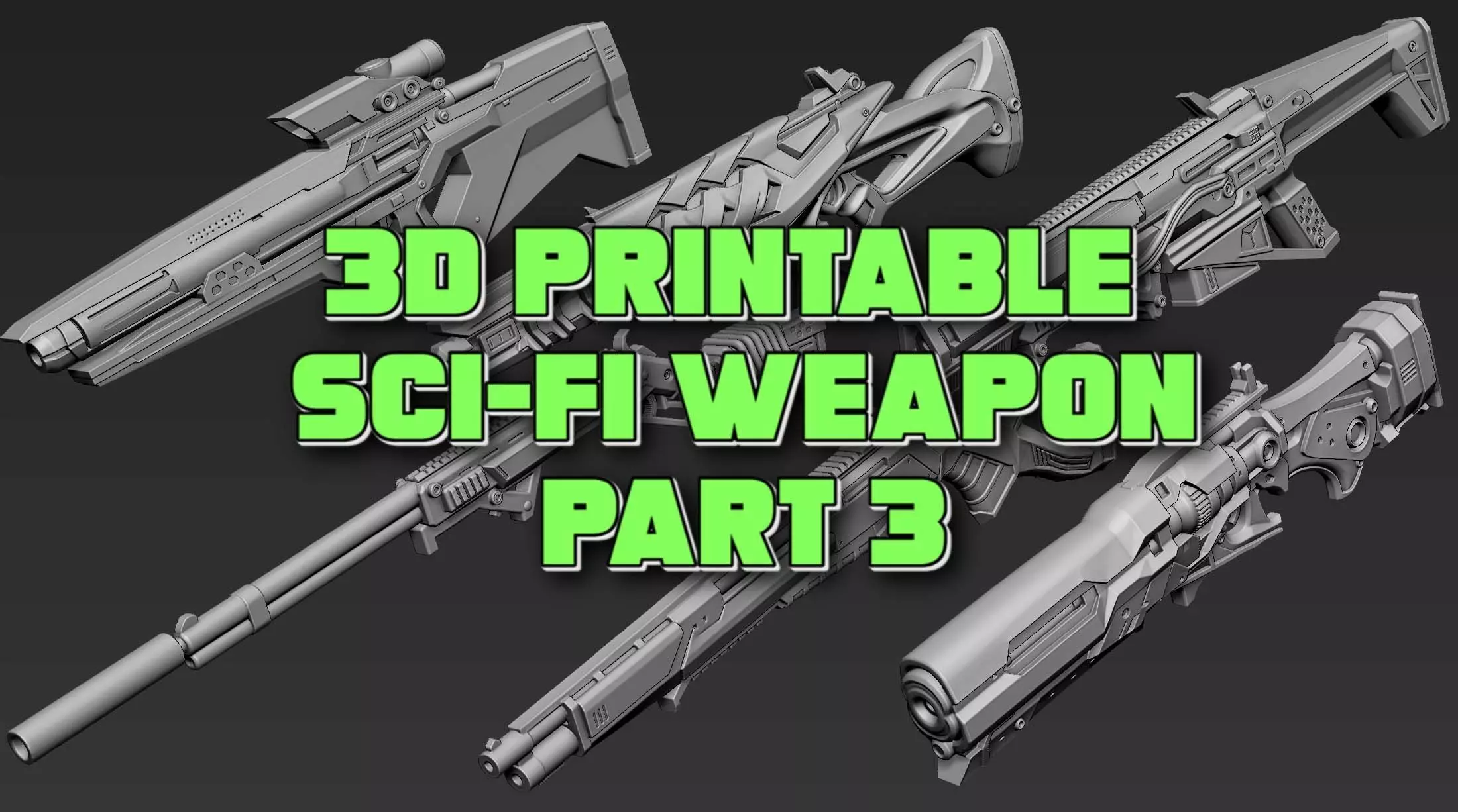3D Printable Sci-Fi Weapon Part 3 3D model_0