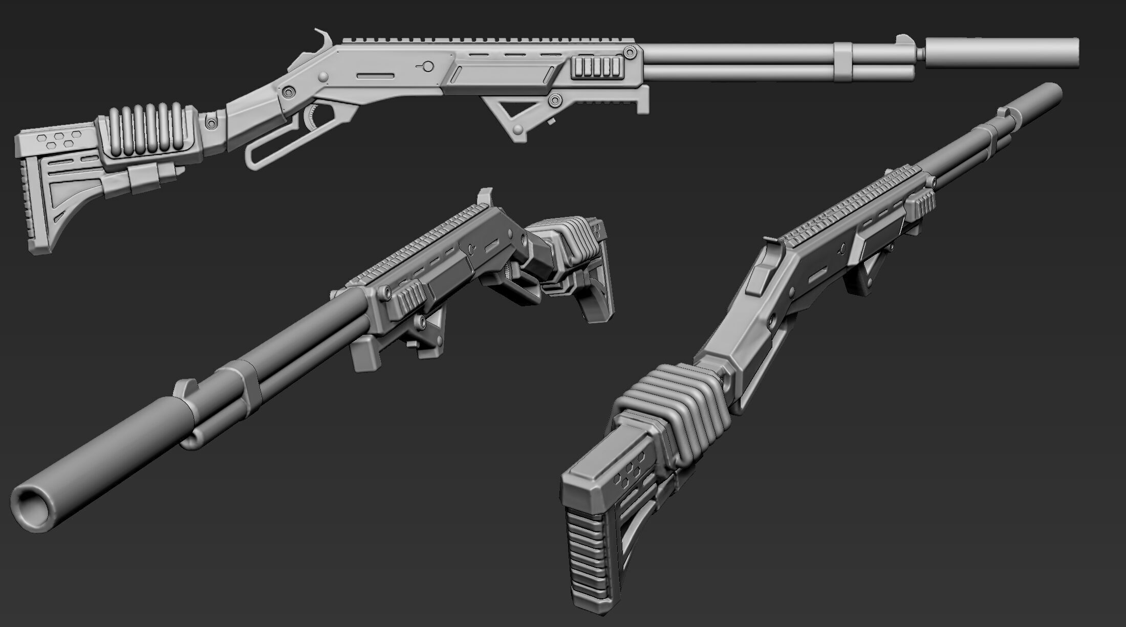 3D Printable Sci-Fi Weapon Part 3 3D model_5