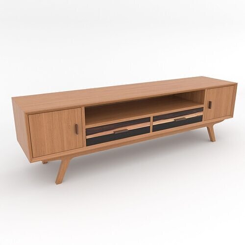Mid-Century Modern TV Cabinet 170 Oslo Low-poly 3D model