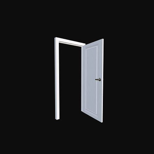Classic White Interior Door 4K PBR Realistic 3D Model 3D model
