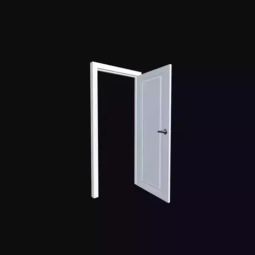 Classic White Interior Door 4K PBR Realistic 3D Model