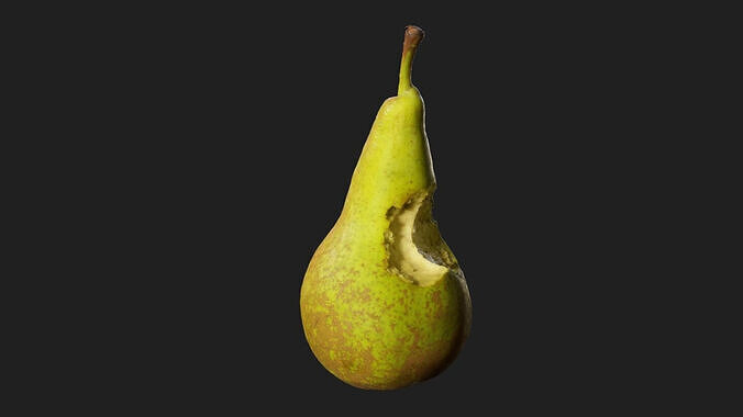 Green Pear Bite Low-poly 3D model