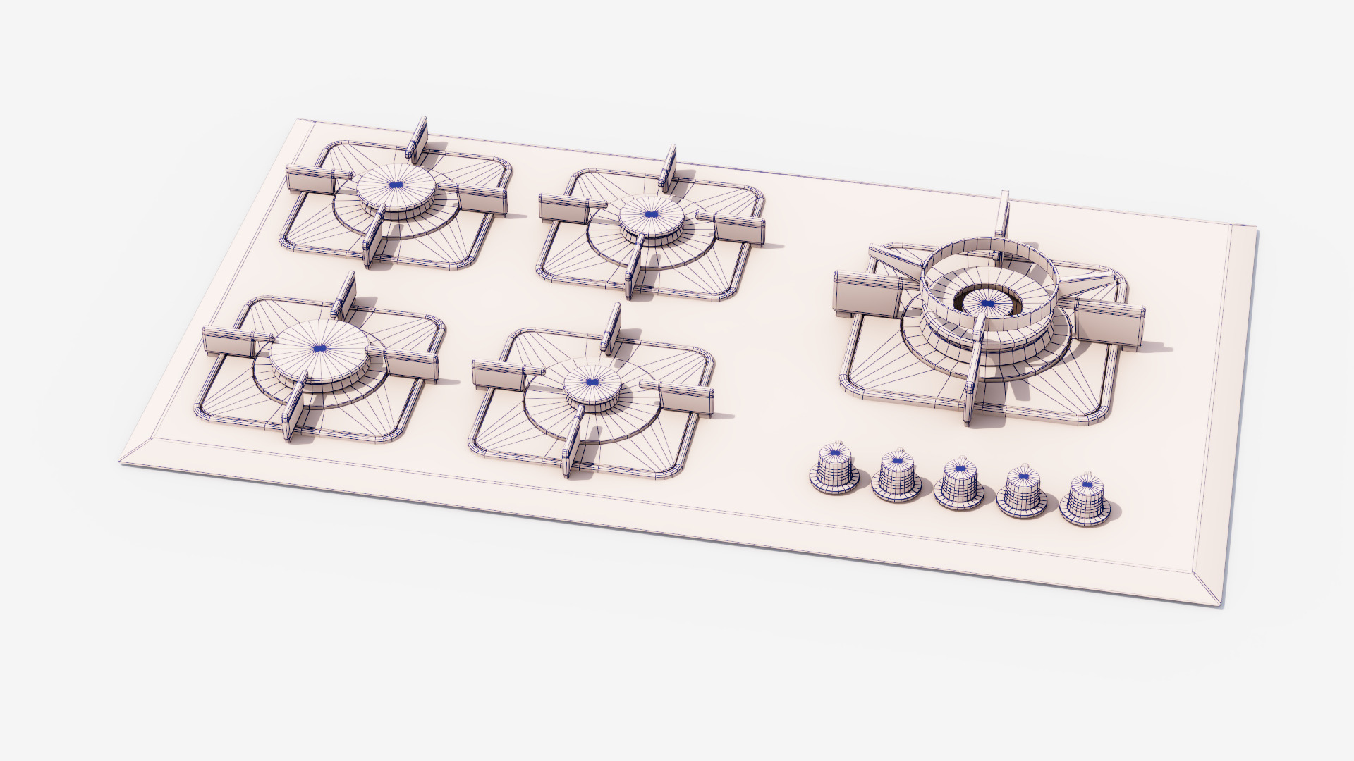 Table gas Low-poly 3D model_6