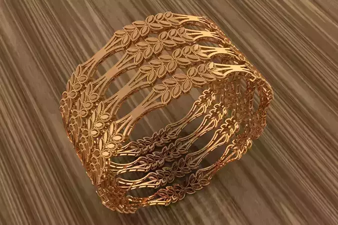 1188 Petal Weave Bangle 60MM-6gm