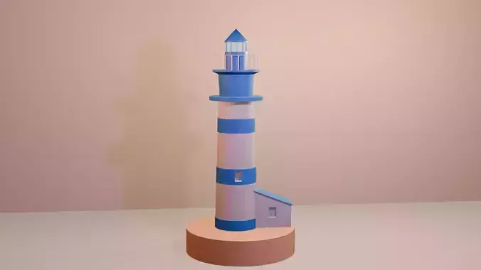  A charming low poly lighthouse