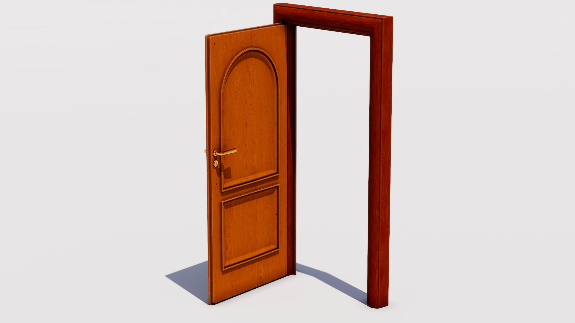 Room door Low-poly 3D model_2