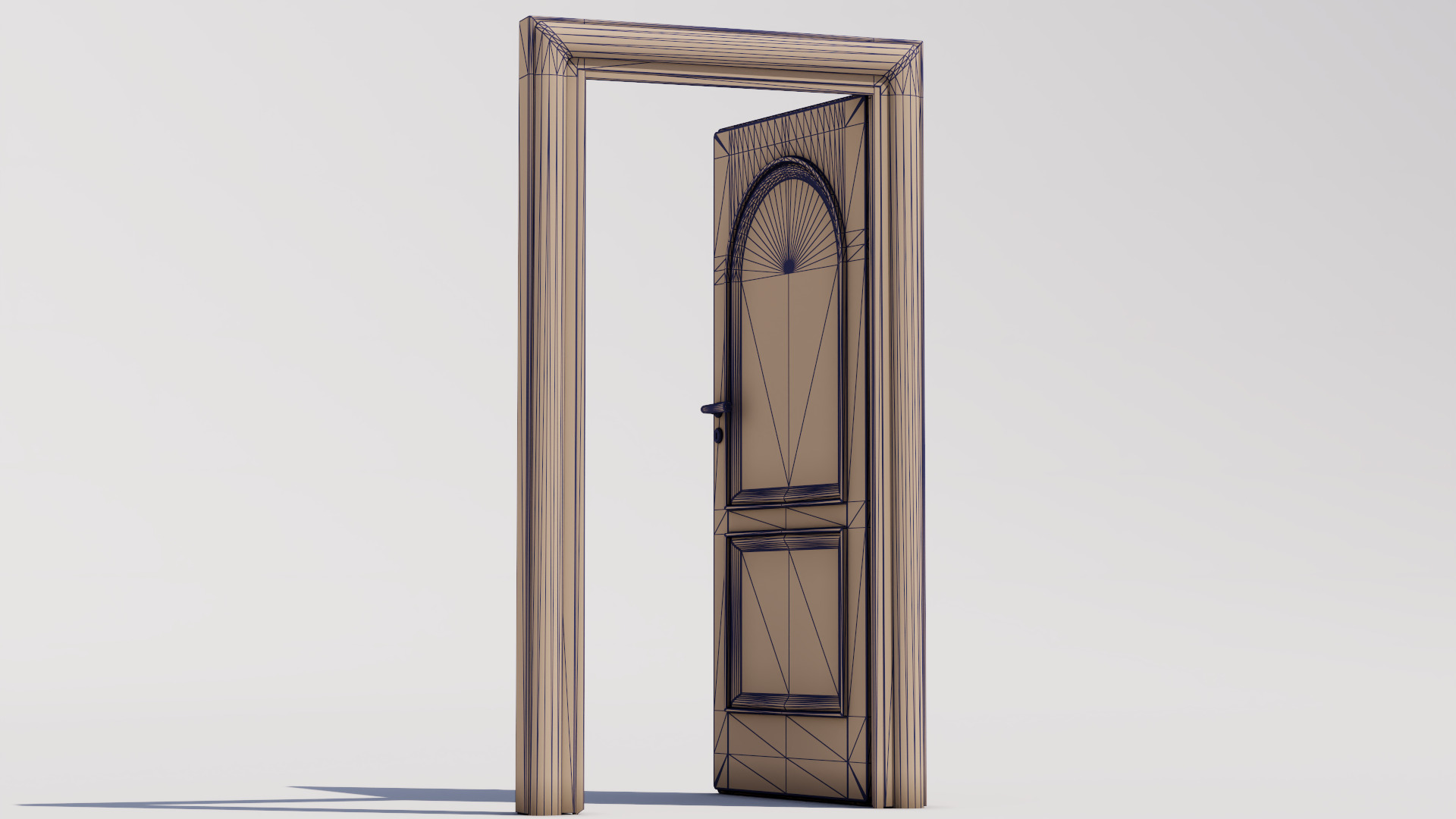 Room door Low-poly 3D model_7