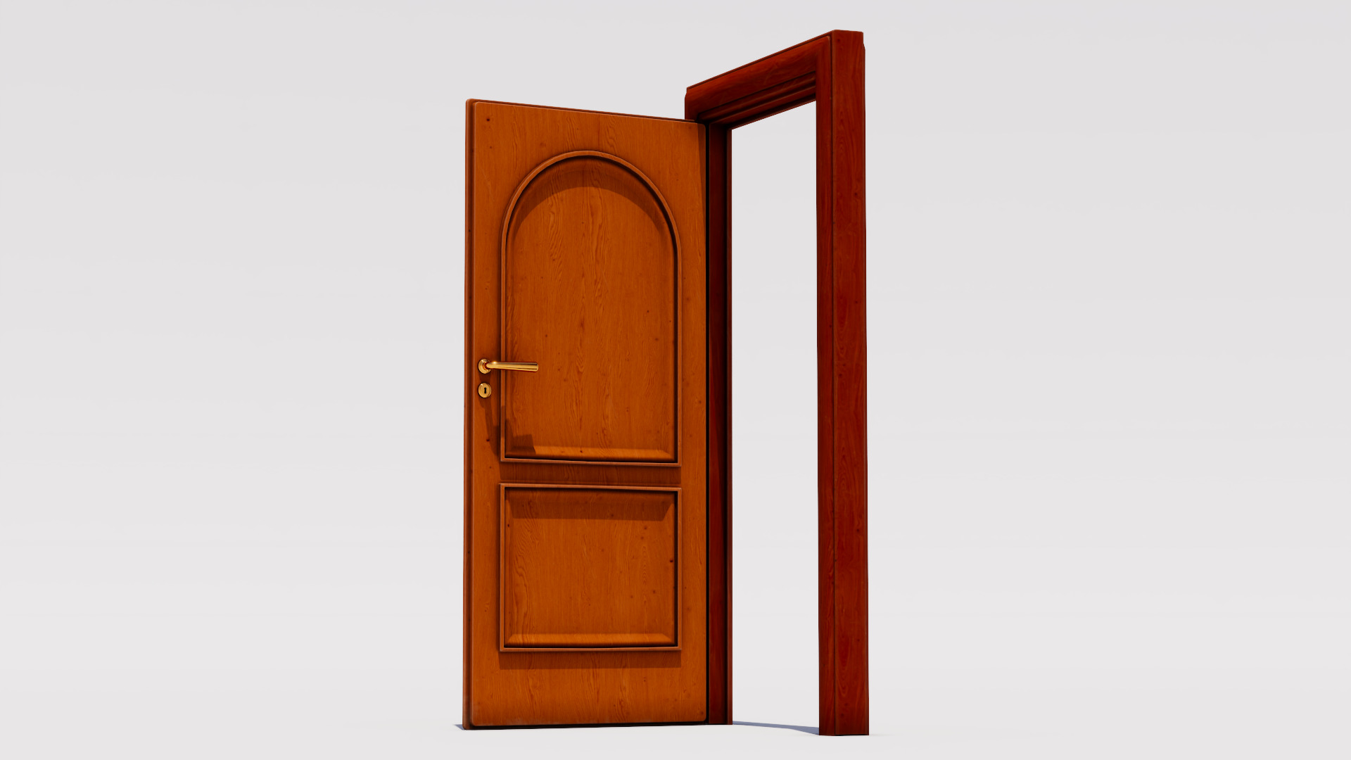 Room door Low-poly 3D model_5