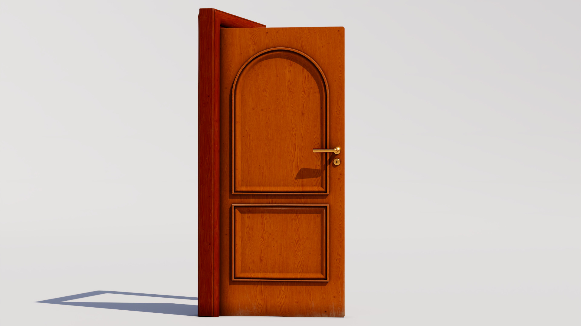 Room door Low-poly 3D model_3