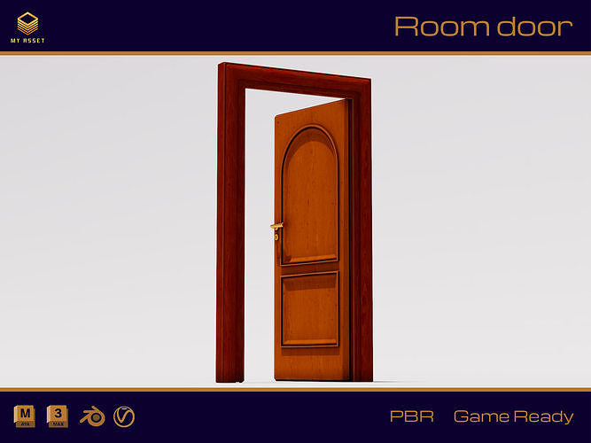 Room door Low-poly 3D model