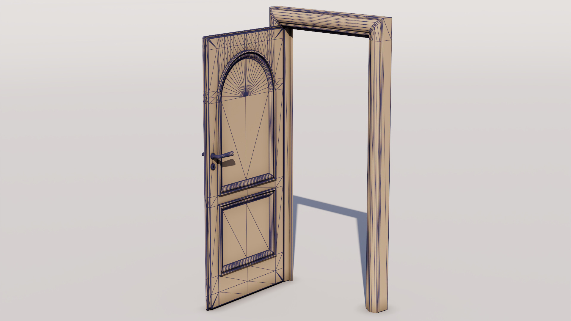 Room door Low-poly 3D model_6