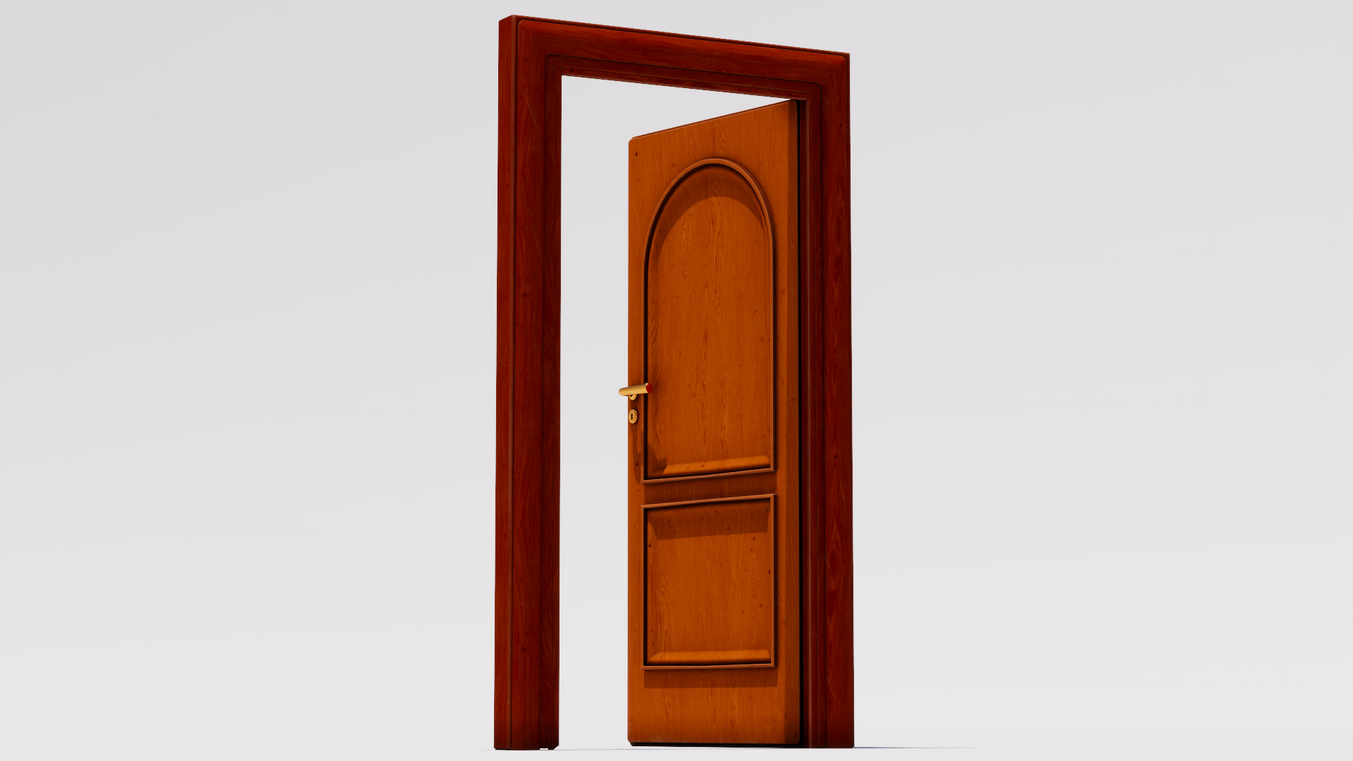 Room door Low-poly 3D model_1