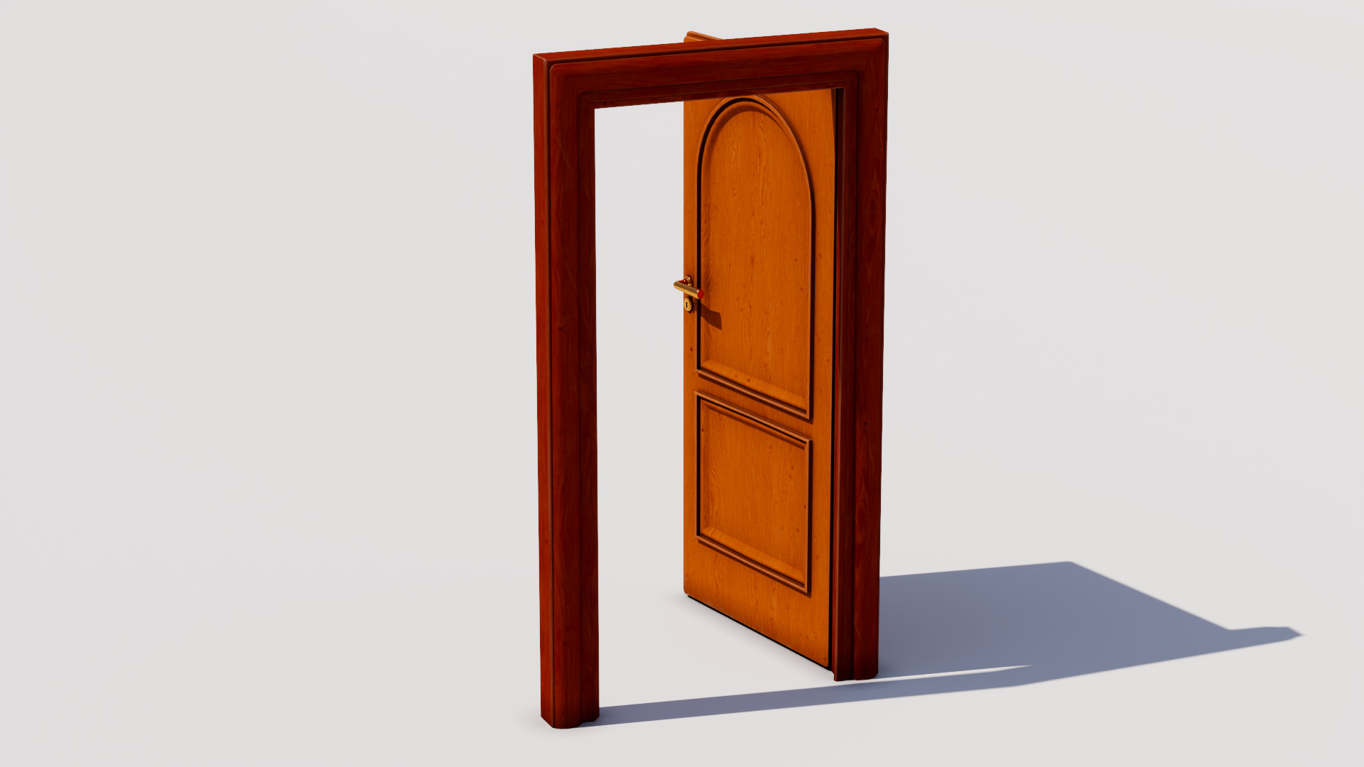Room door Low-poly 3D model_4