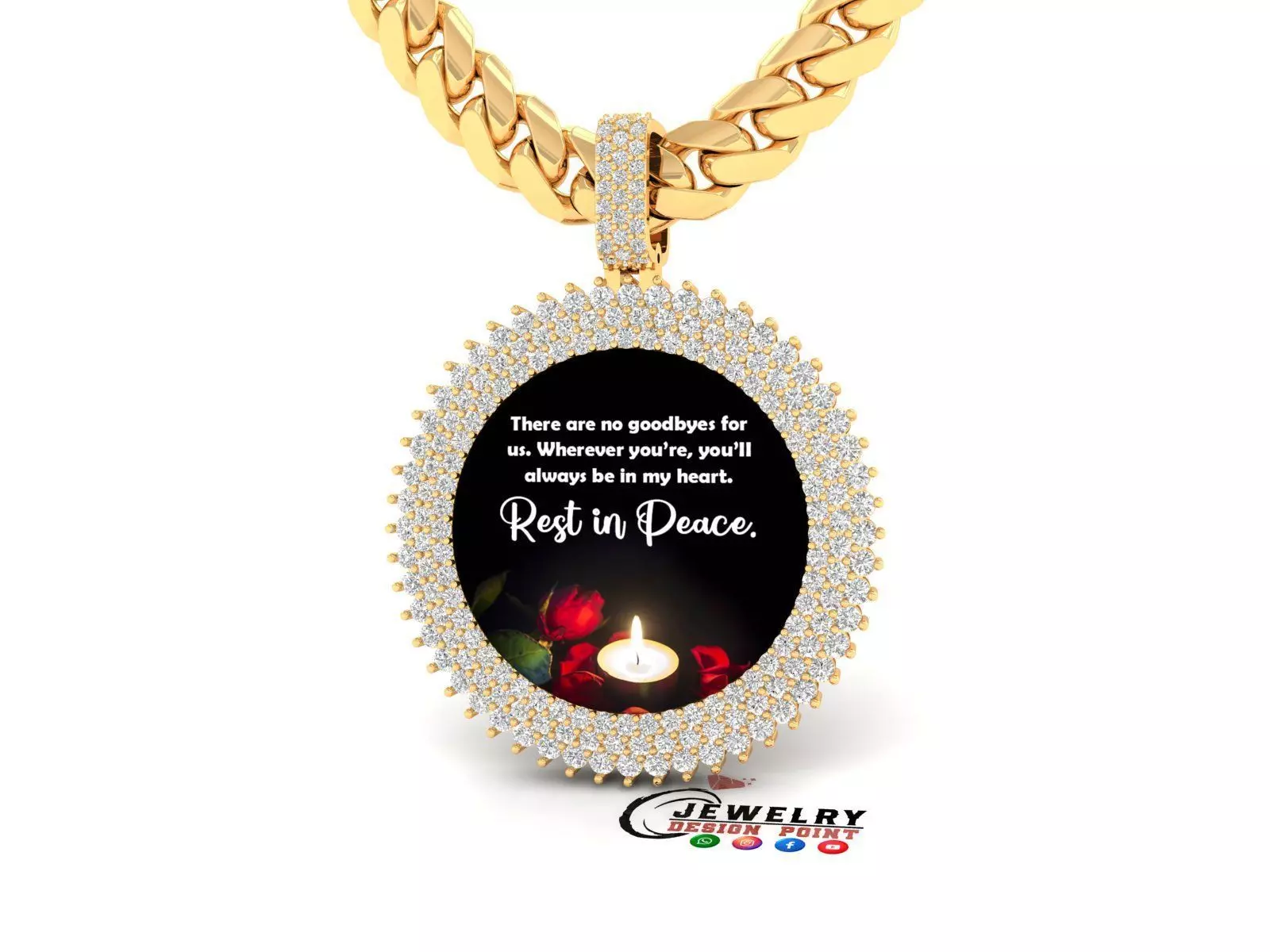 Custom Picture Pendant - Memory Picture diamond 3D print model_0