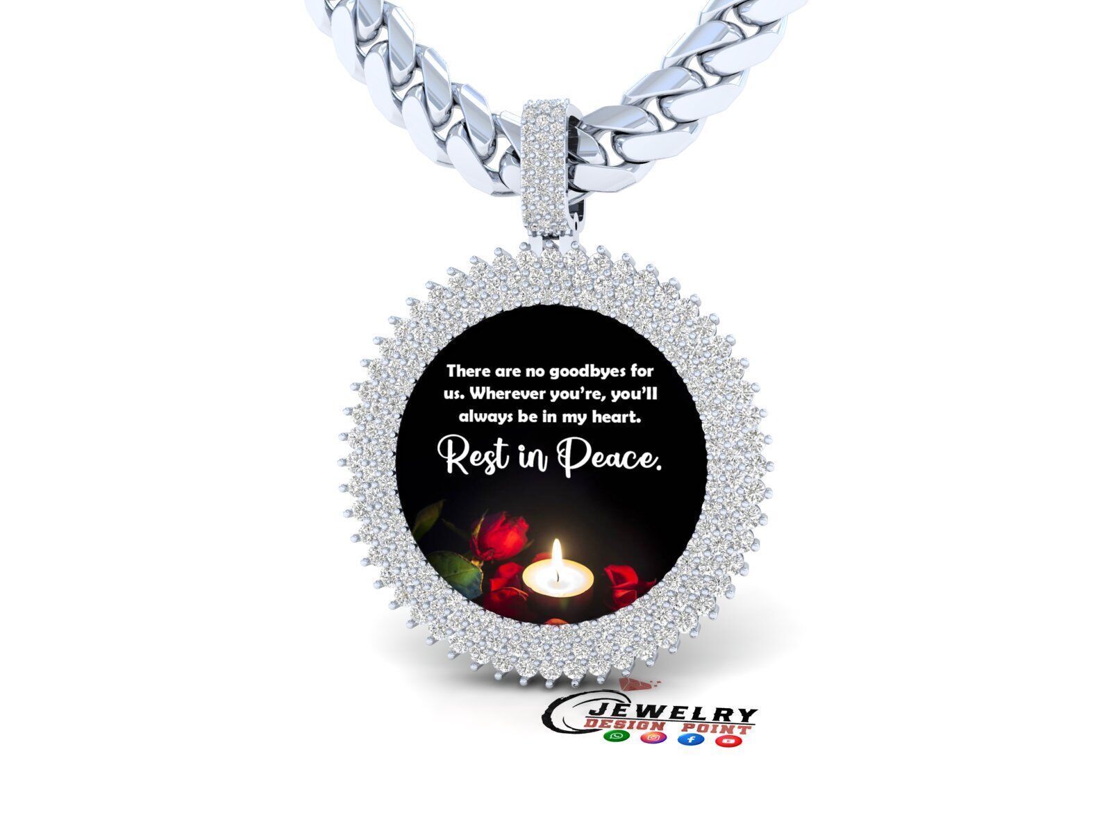 Custom Picture Pendant - Memory Picture diamond 3D print model_3