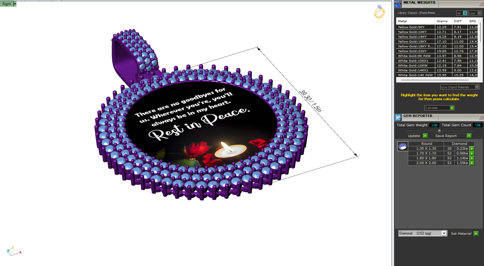 Custom Picture Pendant - Memory Picture diamond 3D print model_5