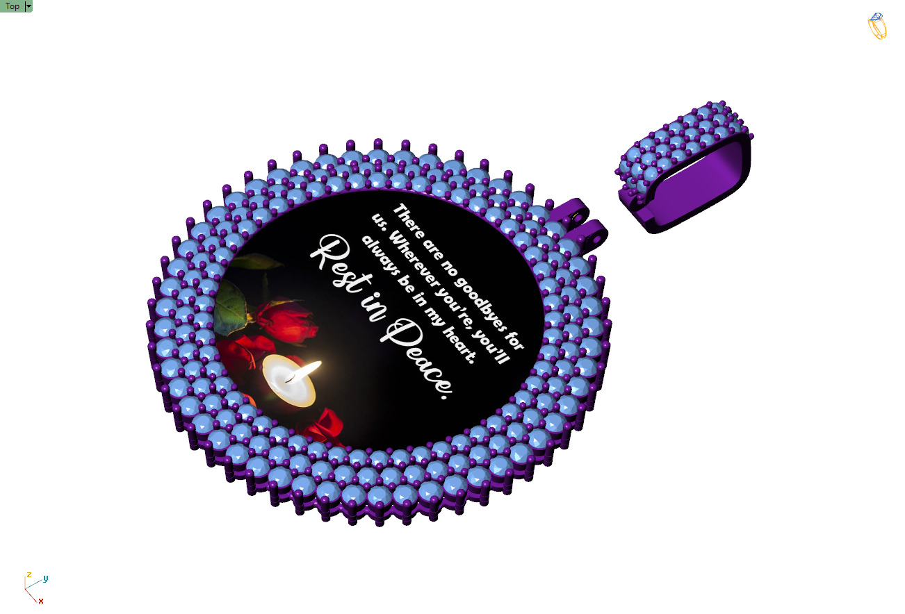 Custom Picture Pendant - Memory Picture diamond 3D print model_12