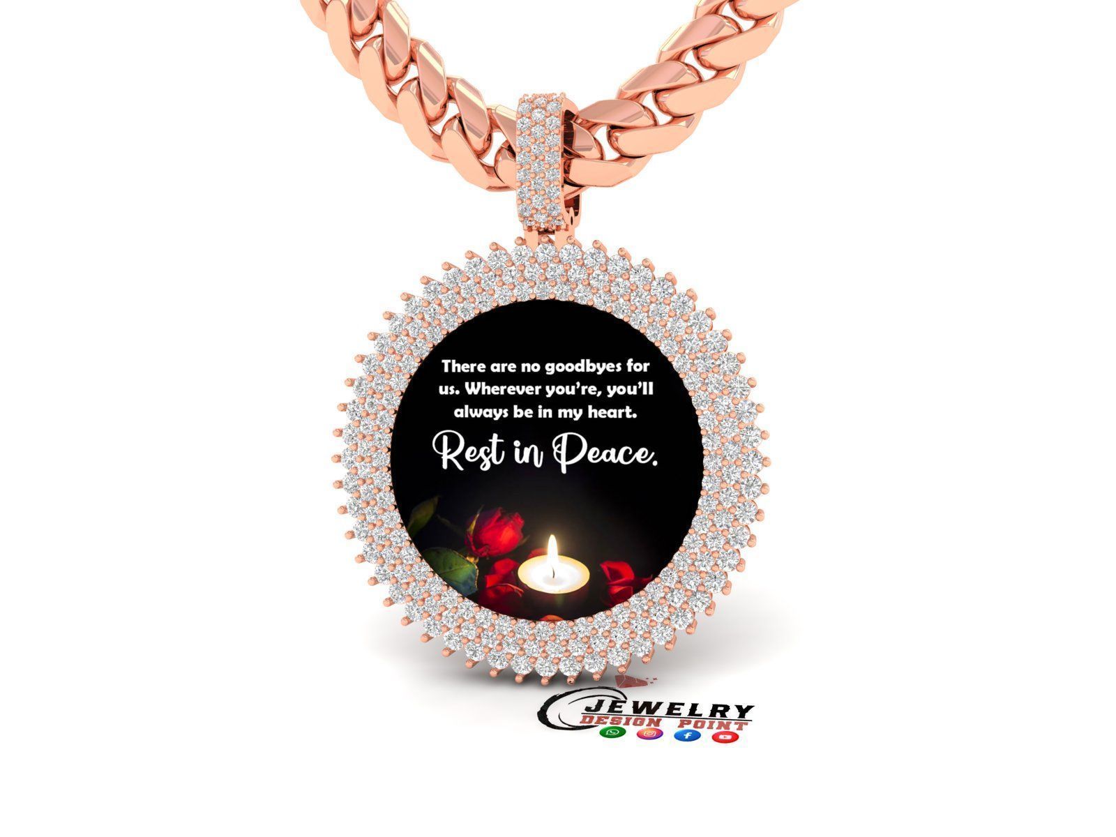 Custom Picture Pendant - Memory Picture diamond 3D print model_2