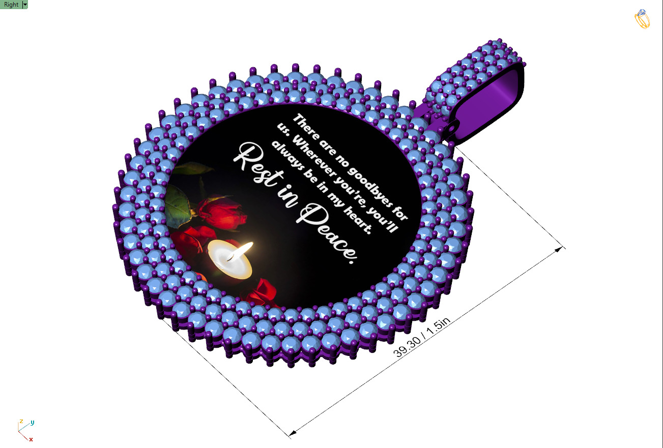 Custom Picture Pendant - Memory Picture diamond 3D print model_4