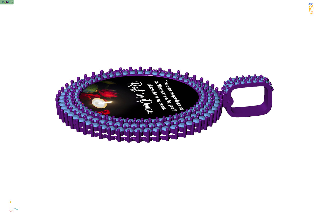 Custom Picture Pendant - Memory Picture diamond 3D print model_10