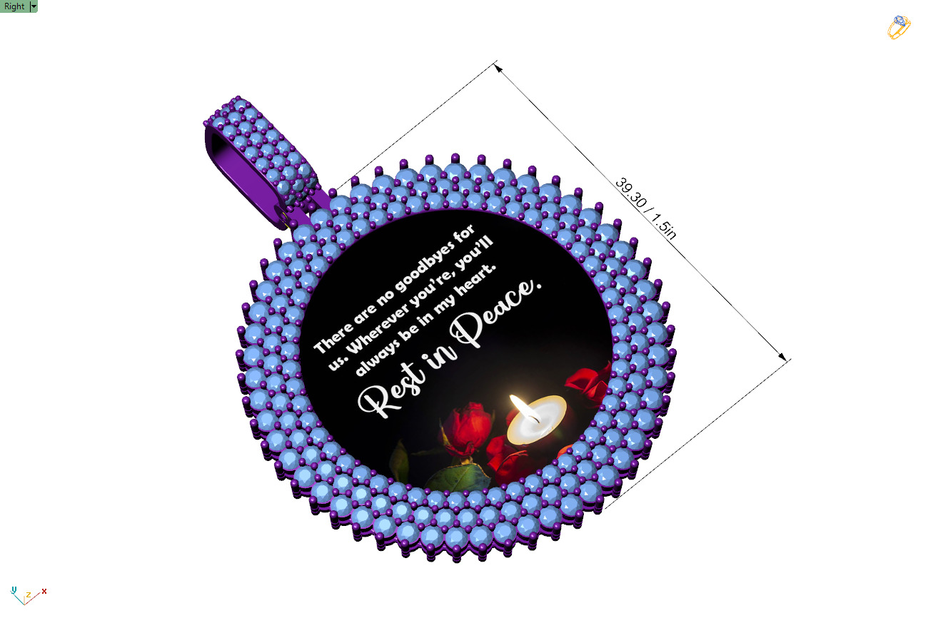 Custom Picture Pendant - Memory Picture diamond 3D print model_7