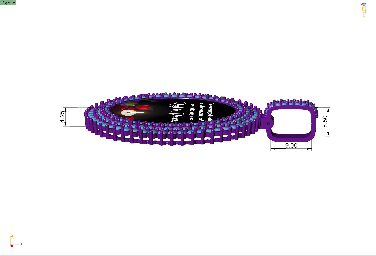 Custom Picture Pendant - Memory Picture diamond 3D print model_8