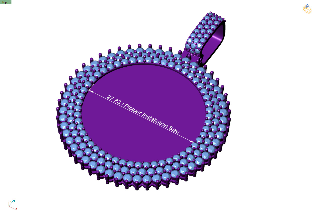 Custom Picture Pendant - Memory Picture diamond 3D print model_9