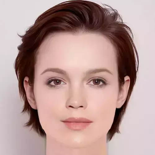 Emilia Schule Head - No Hair - Low poly head for game Low-poly 3D model