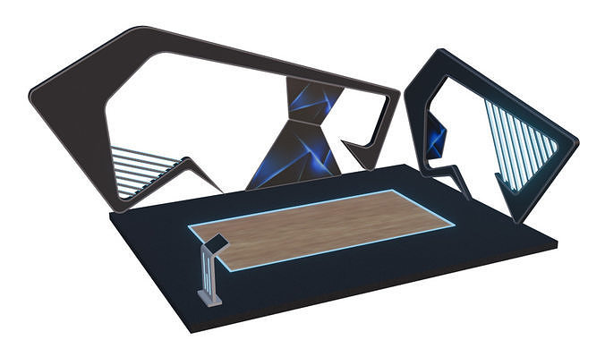 Futuristic Car Podium Sci-Fi Display Stage 3D Model Low-poly 3D model