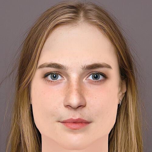 Emilie Kruse Head - No Hair - Low poly head for game Low-poly 3D model